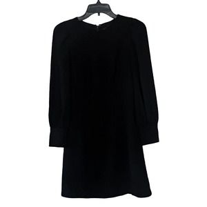 J. Crew Dress Women’s Size 00 Black Long Sleeve Scoop Neck Polyester Lined